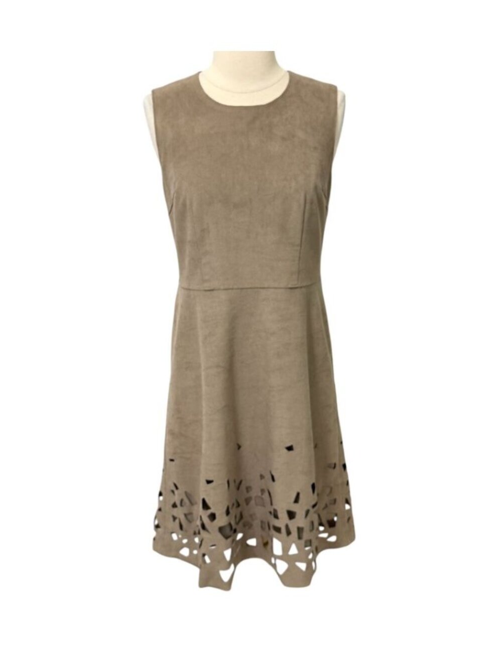 Elie Tahari Women's Ophelia Laser Cut Faux Suede Dress Above Knee Sheath Size 4 - Picture 12 of 13
